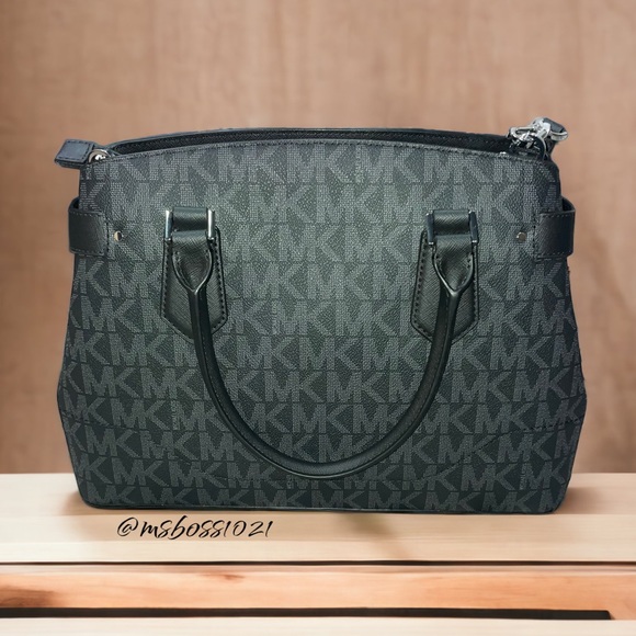 Michael Kors Lynn Large Satchel + Lg Tz Wallet in Black NWT - Picture 3 of 8